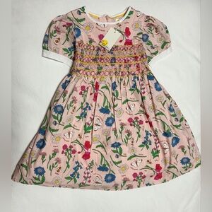 Mini Boden Smocked Dress-Provence Dusty Pink Flowers (size 3-4)